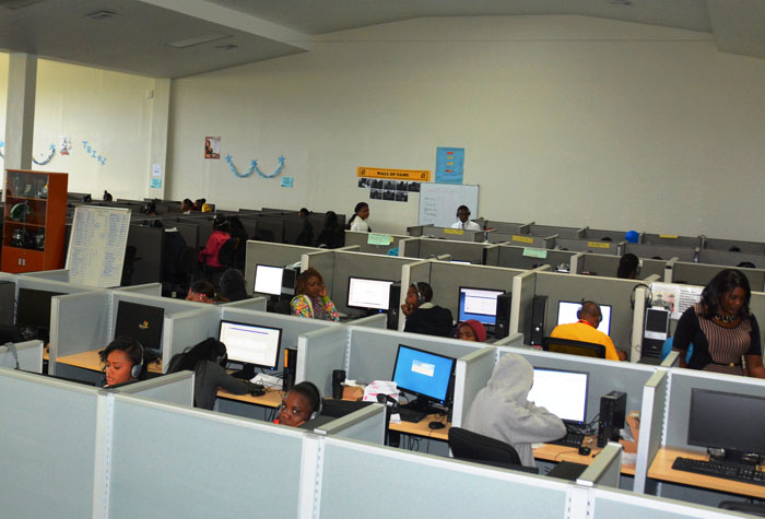 BPO call center with agents